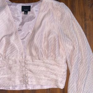 Pink Long Sleeve Crop Top